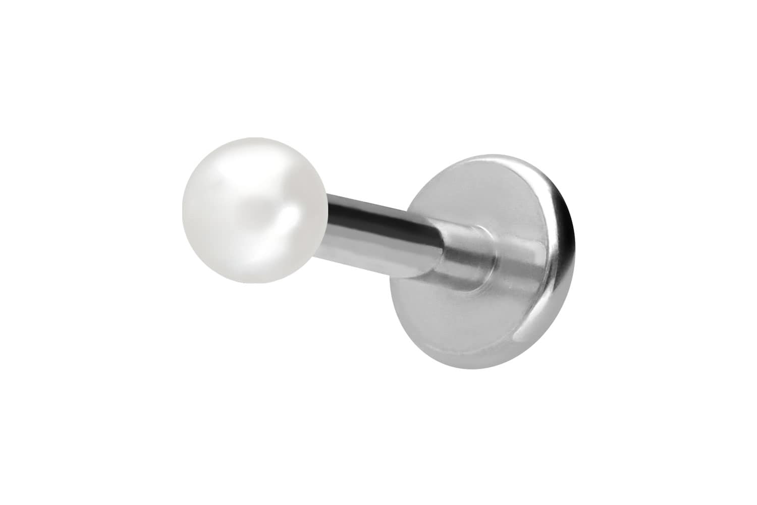 Titan Labret Piercing mit Innengewinde SYNTHETISCHE PERLE